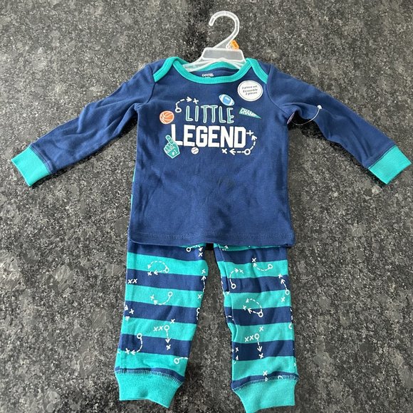 Boy's Baby Baseball PJ'S Size 12-18 Months Blue/Green NWOT 5/$25 - Picture 3 of 5